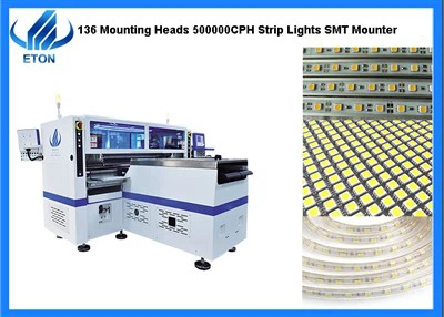 136 Mounting Heads 500000CPH Strip Lights SMT Mounter